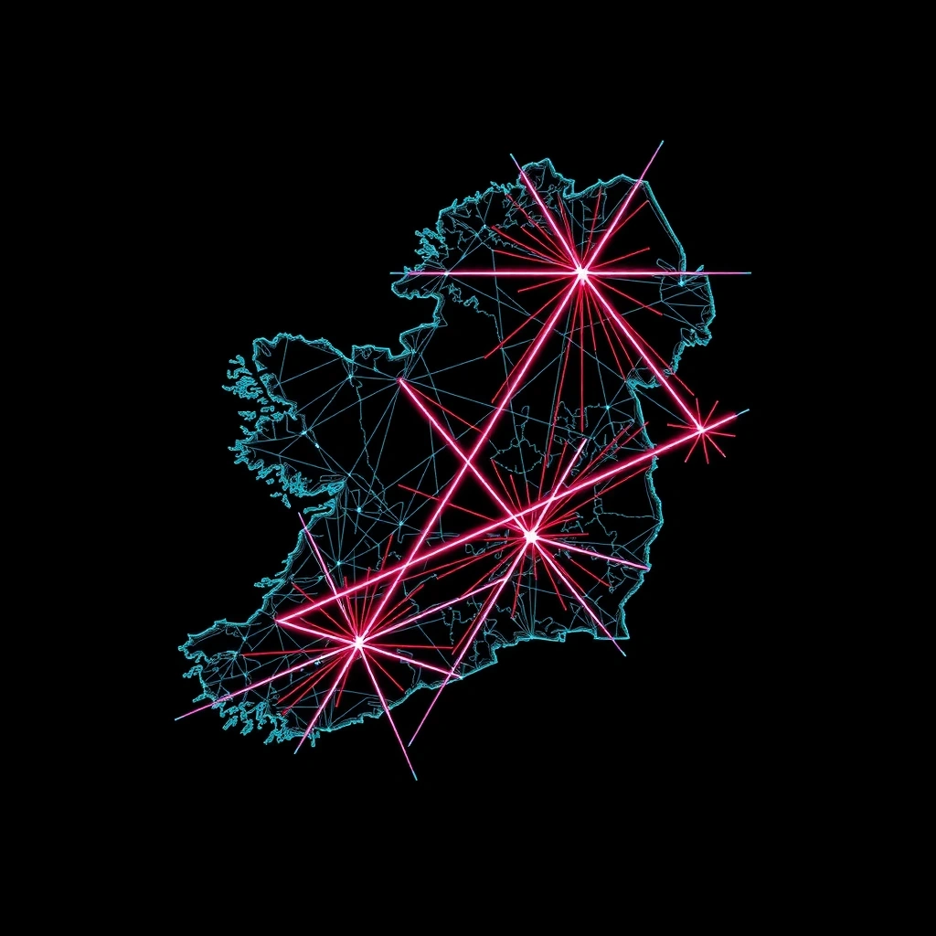 Abstract neon representation of Kilkenny location