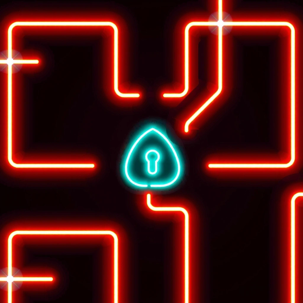 Abstract neon security visualization